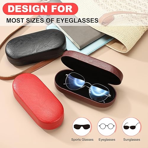Miniatura 7 de PATIKIL Estuche rígido para lentes, piel sintética, grande, organizador de lentes de sol para mujeres y hombres