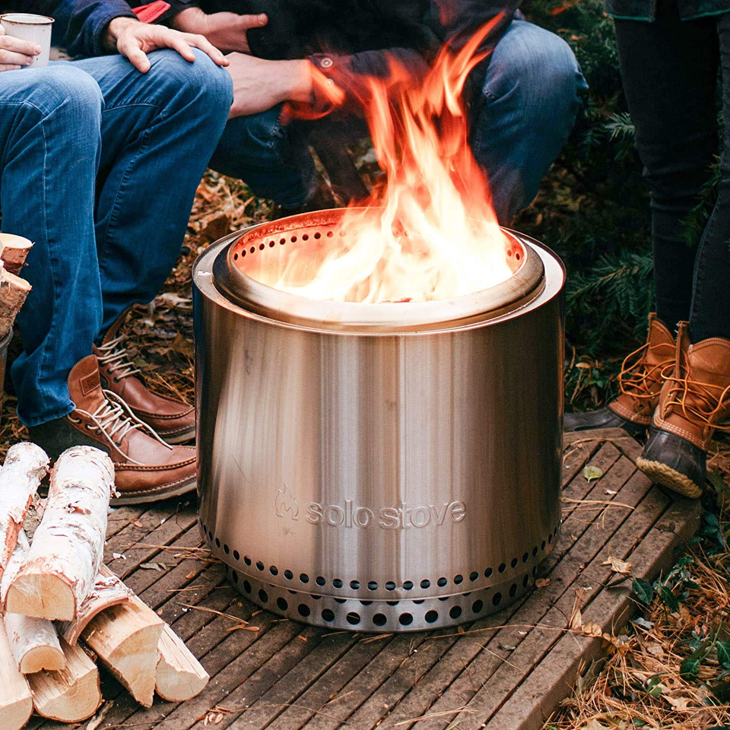 Logs Online Portable Stainless Steel Solo Stove with Stand and 20kg Burning  Logs for Fire, Camping and Garden, Almost Smokeless Wood Fire Pit for  Efficient Heat : Amazon.de: DIY u0026 Tools