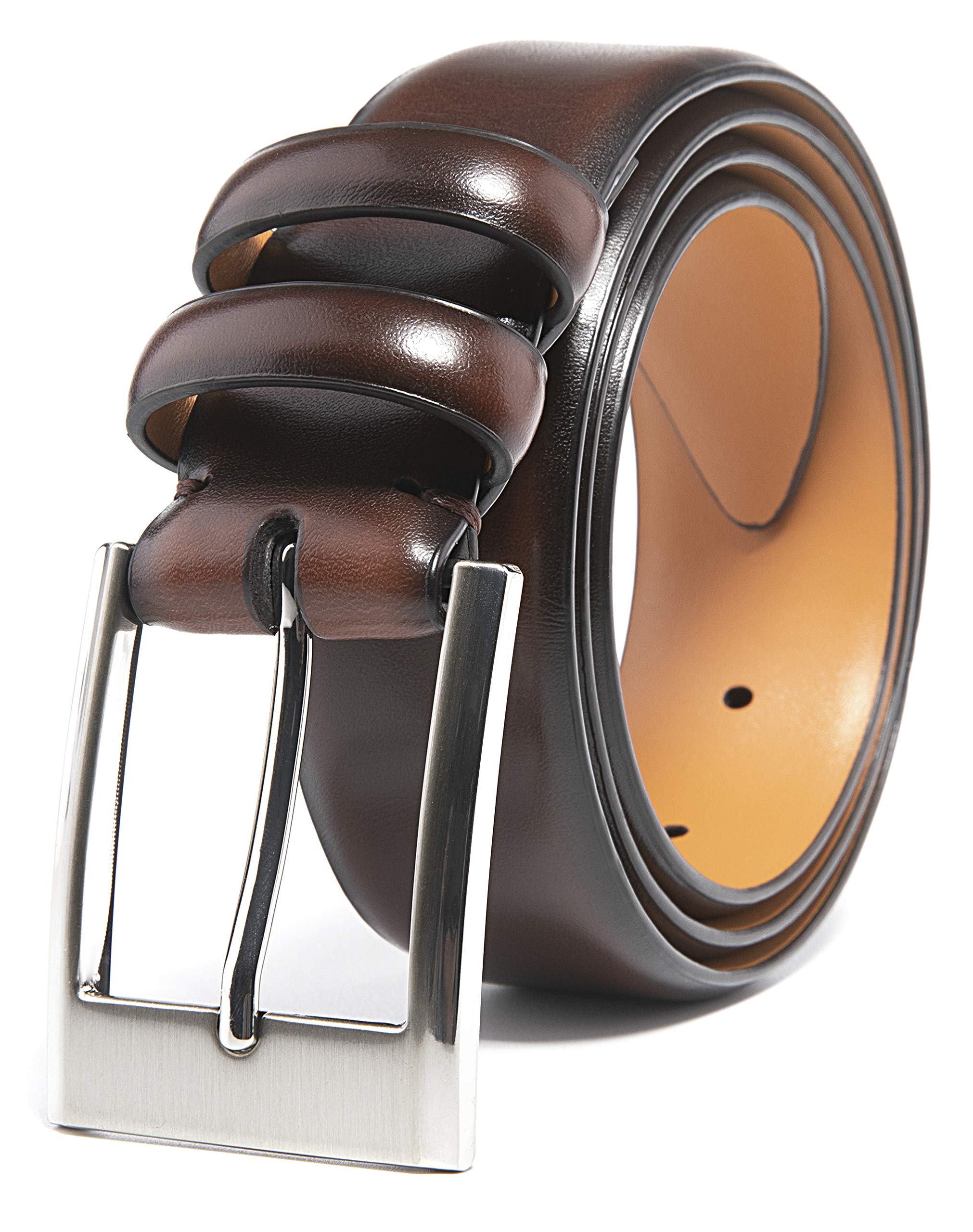Fabio Valenti Belts for Men,Handmade Genuine Leather Men's Belt Classic and Fashion Designs (1233 Mahogany, 36/38)
