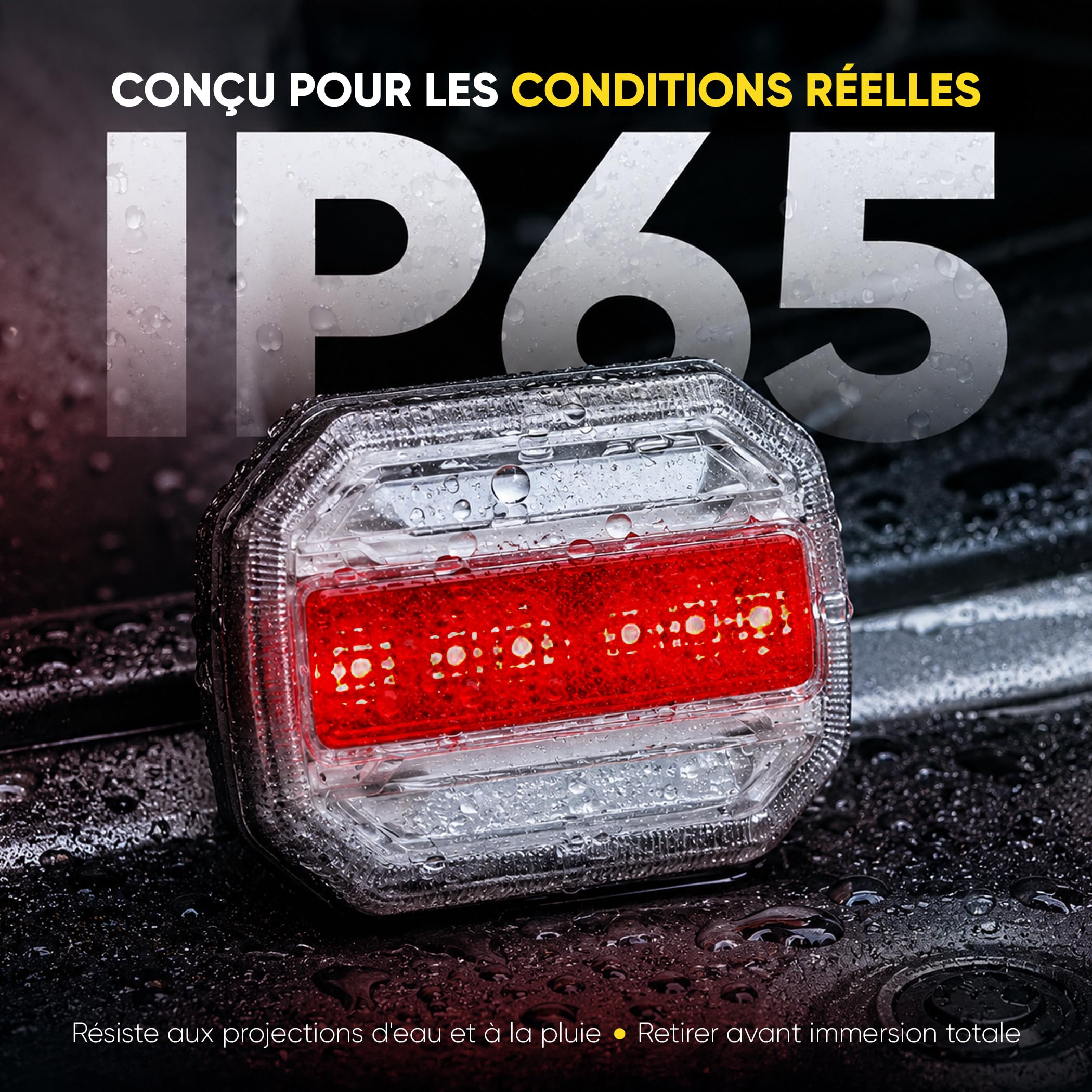 KIODEN Pilotos Traseros Remolque LED Inalámbricos, Fijación Magnética | Kit Luces Homologadas Recargables 10h IP65 12V, Adaptador Enchufe 7 a 13 Pines Incluido, Caravana, Anticaída
