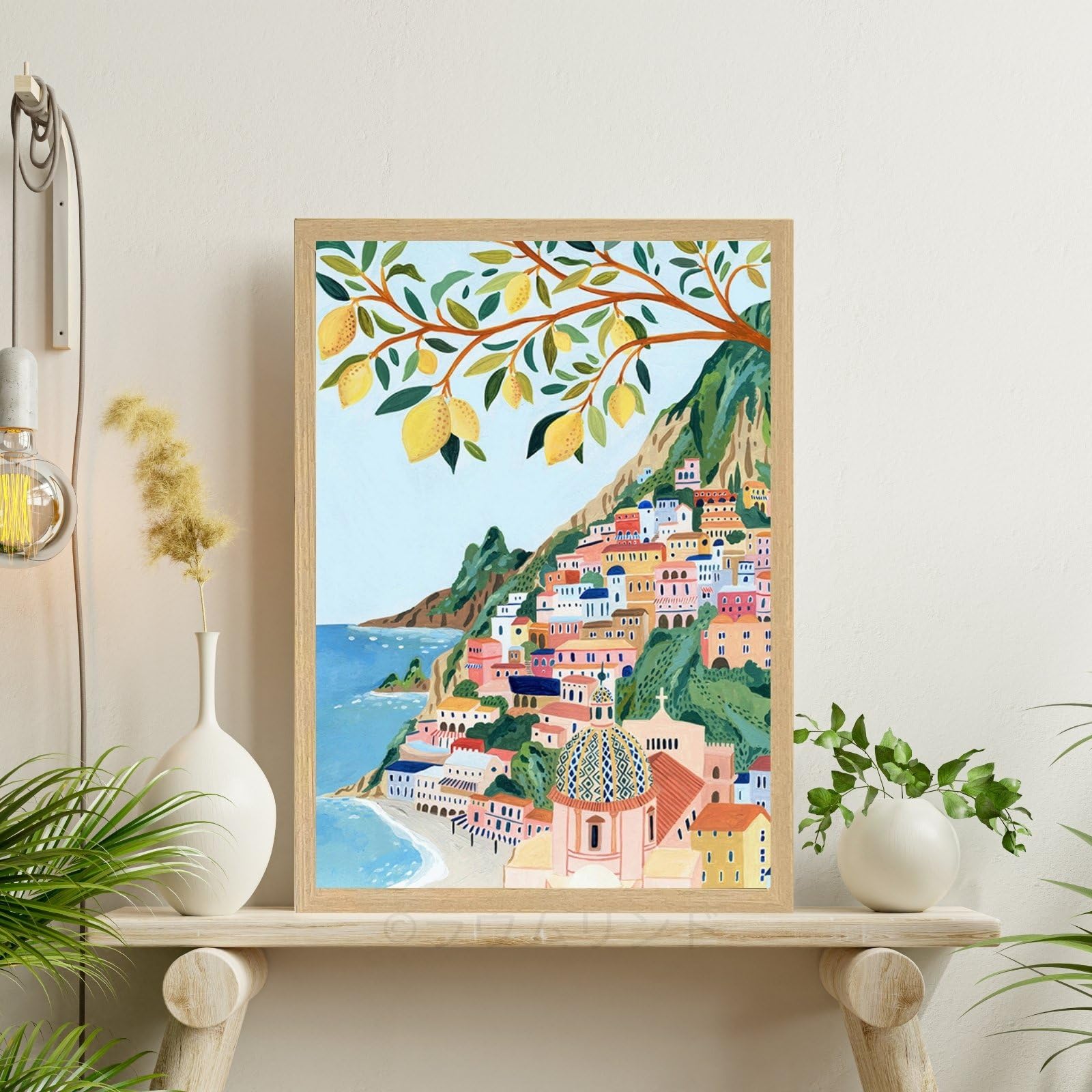 Amazon.co.jp: サラデママ イタリア アマルフィ 海岸 風景 イラスト