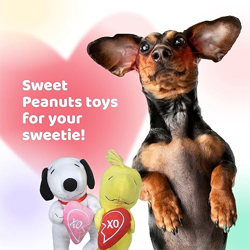 Miniatura 3 de Peanuts for Pets Juguetes para perros Snoopy 2 chirriadores de felpa  Colección de chirriadores de felpa Snoopy  Woodstock Love de 6 pulgadas