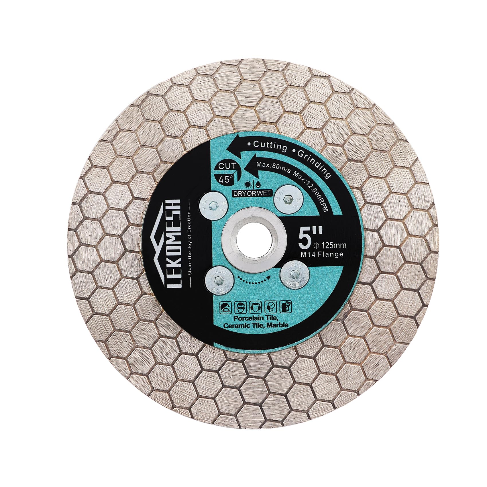 Disque Diamant Carrelage 125mm LEKOMESH - Lame de Scie Diamant Extra Fin Lame Diamantée à Tronçonner Ceramique,Tuiles,Marbre,Granit,Pierre Artificielle,Filetage M14
