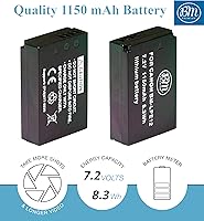 Vista 2 de BM Premium Kit de batería y cargador LP-E12 para cámaras Canon EOS-M, EOS M2, EOS M10, EOS M50, EOS M50 Mark II, EOS M100, EOS M200, SX70 HS, Rebel