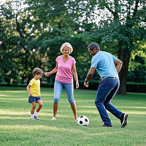 Miniatura 6 de Balón de fútbol tamaño 3, 4, 5, para niños, jóvenes, adultos, para divertirse, de cuero resistente al desgaste, viene con inflador, práctica de