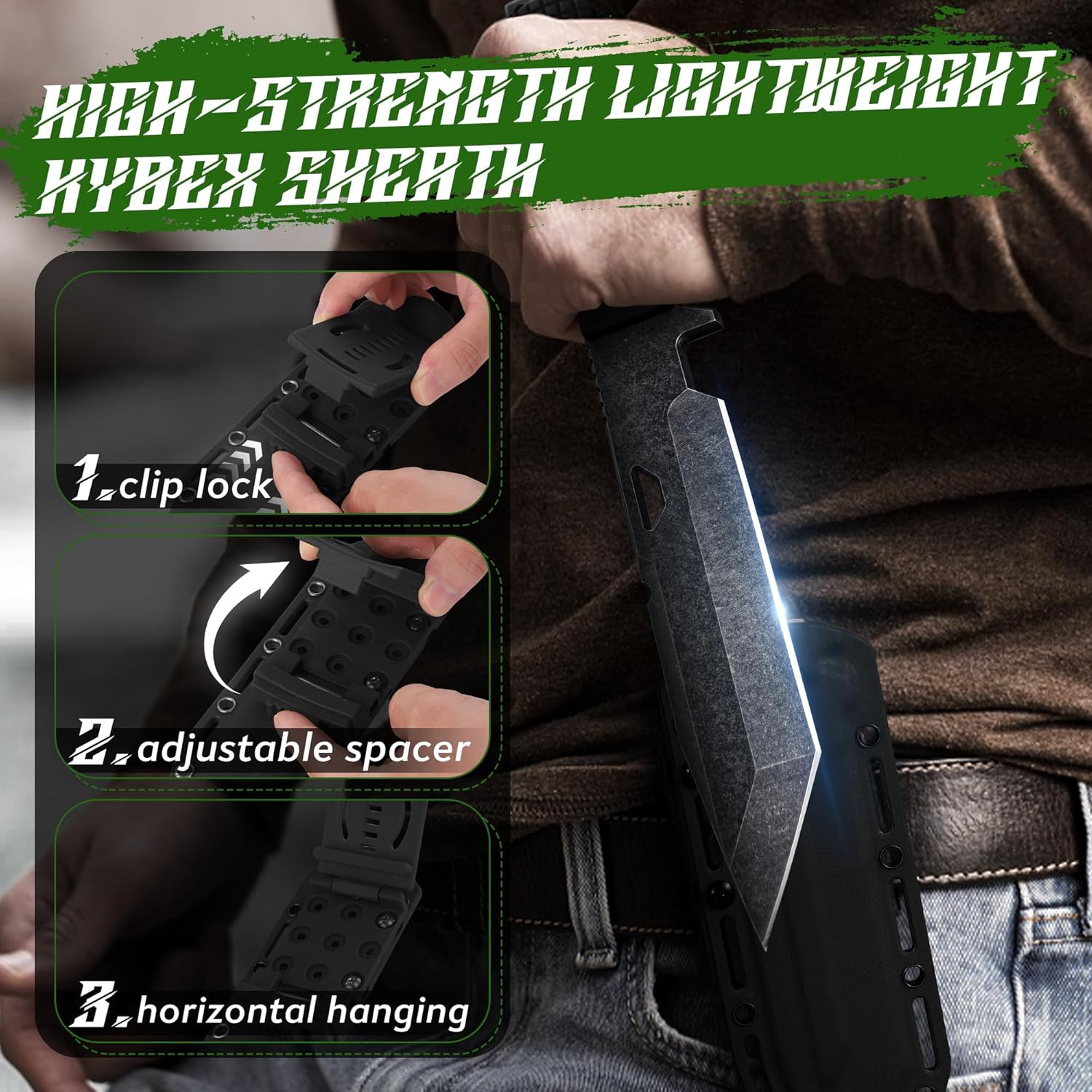 Dragon Creek Fixed Blade Knifes - Orange Fixed Blade Neck Knife with Black Outdoor Survival Knife with Sheath for Camping Hiking Gift Men