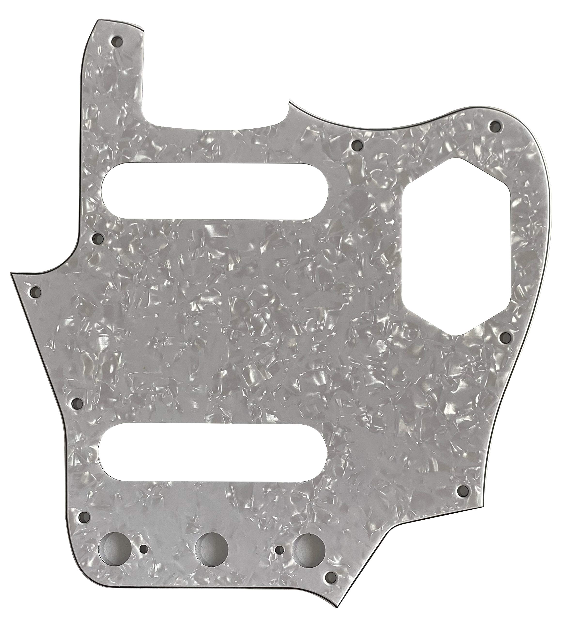 For US Classic Player Jaguar Guitar Pickguard Scratch Plate (4 Ply White Pearl)