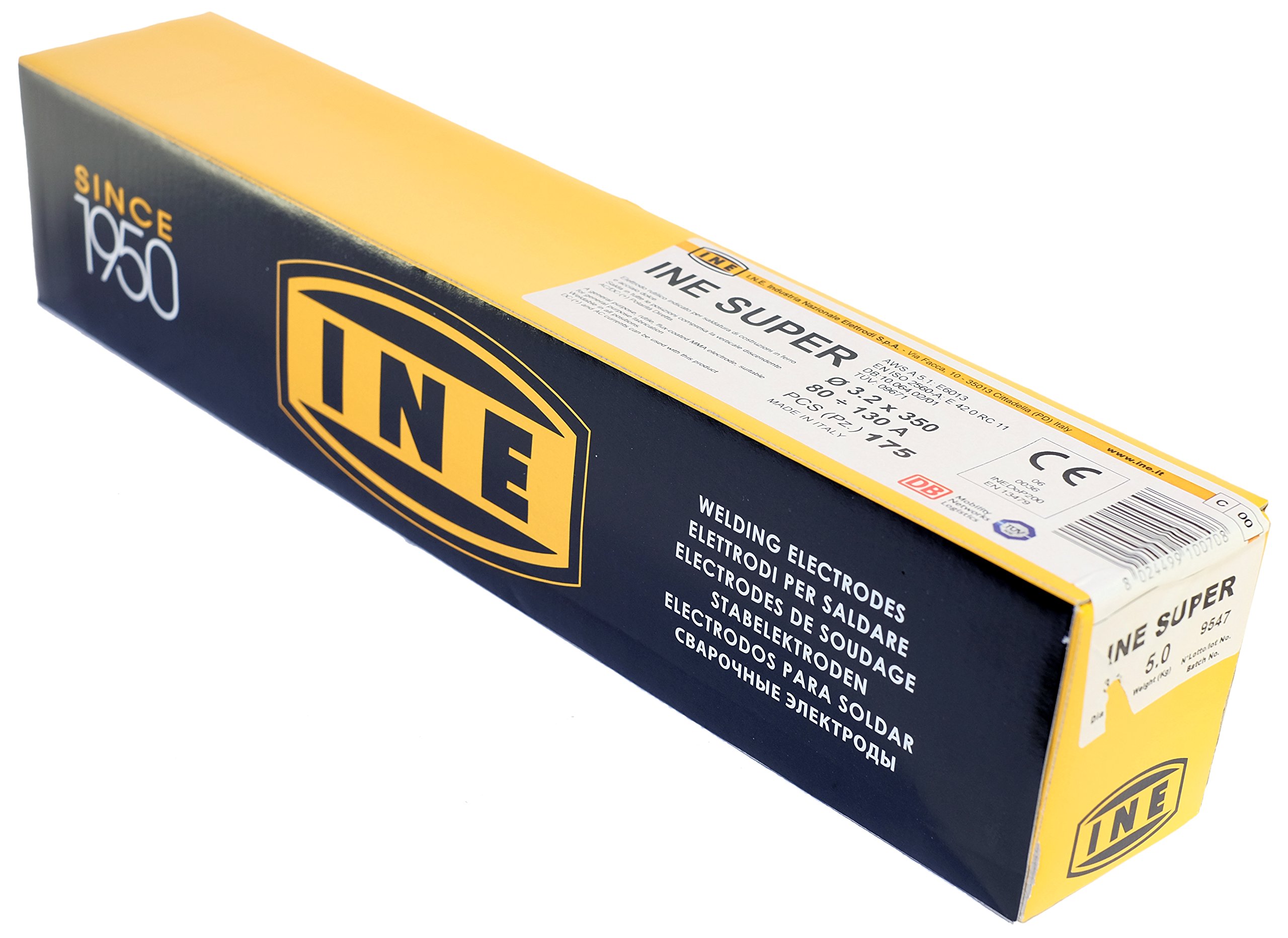INE Lot de 175 baguettes soudure a l'arc acier 3,2x350mm