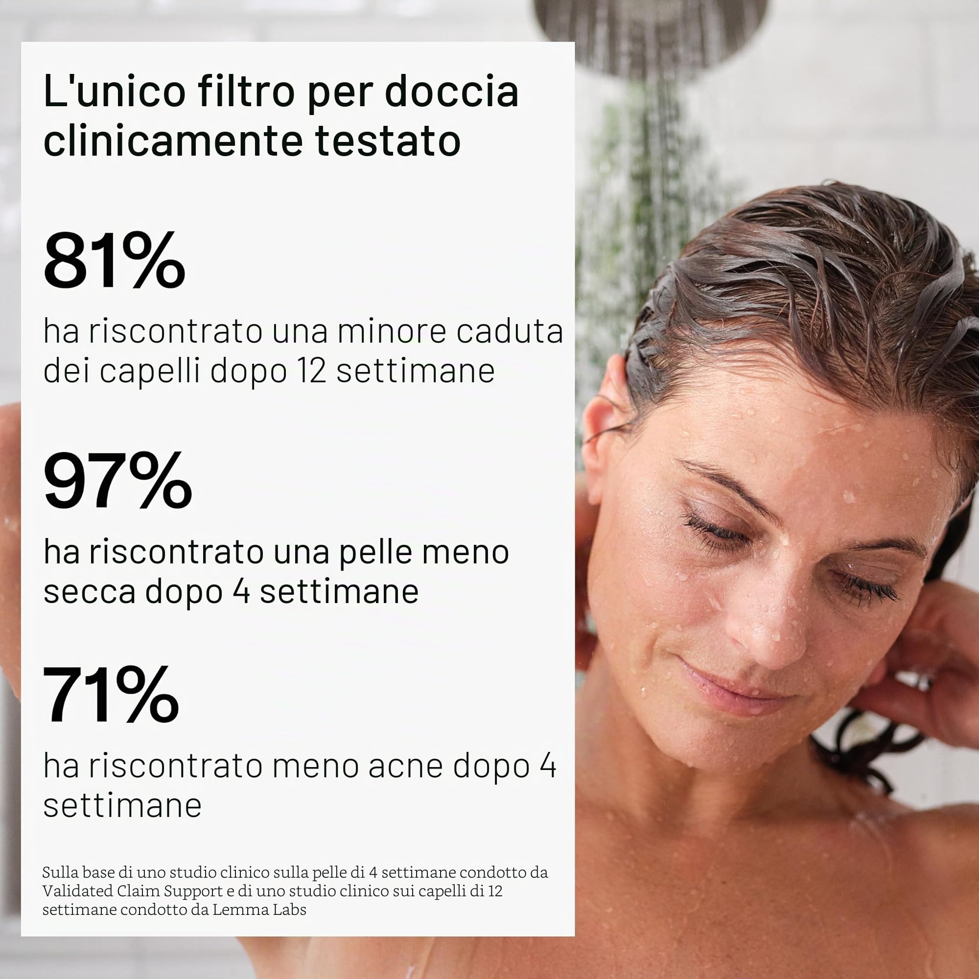 The Jolie - Soffione filtrato con sistema di filtraggio dell'acqua per doccia, soffione ad alta pressione, accessorio per la cura dei capelli e della pelle per migliorare la bellezza e la routine di