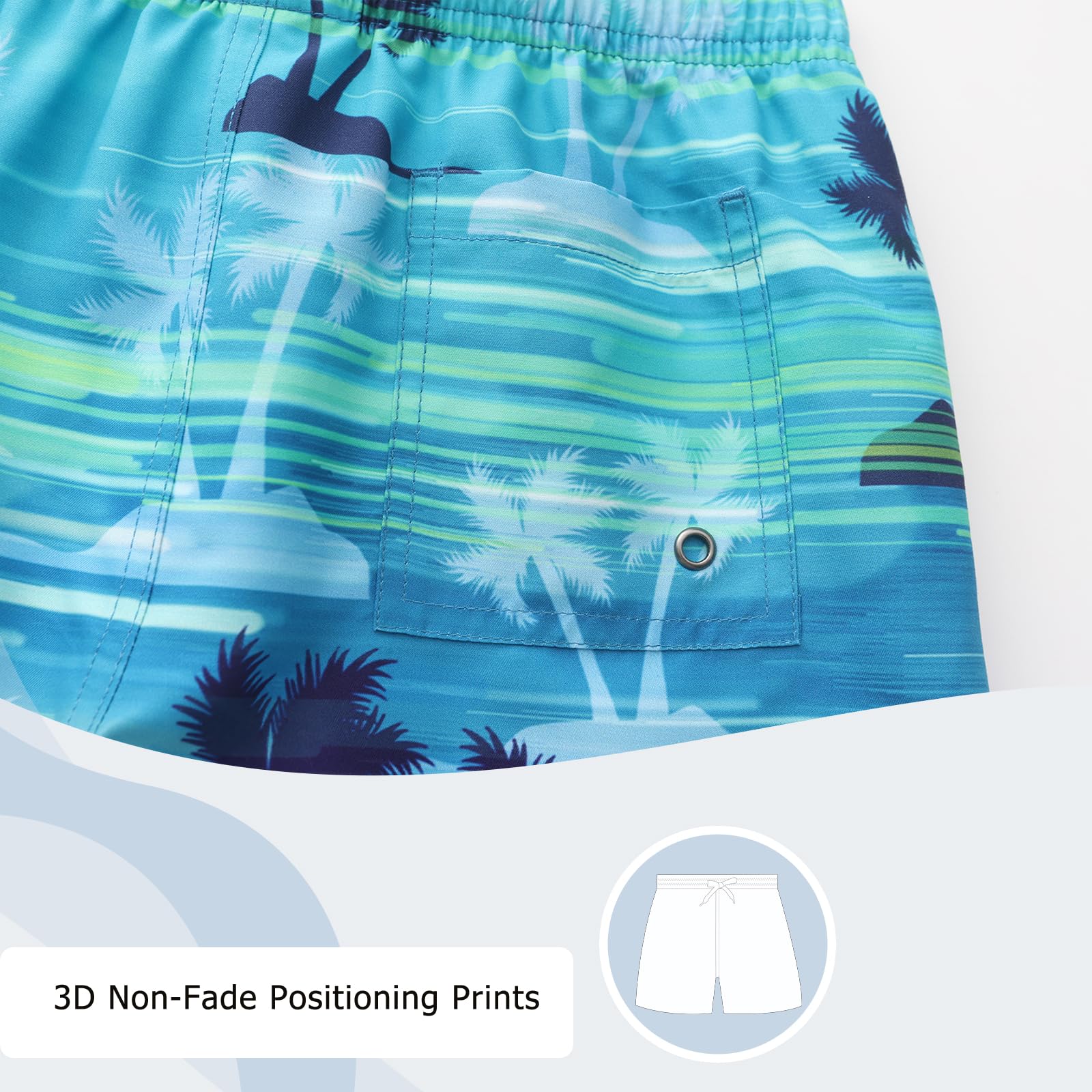 Aisyee Short de bain 2 en 1 pour garçons avec doublure de compression - Séchage rapide - Pour garçons de 5 à 16 ans