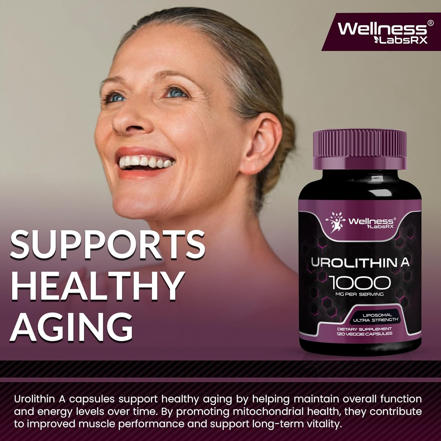 Liposomal Urolithin A Supplement Capsules 1,000mg - Urolithin A+ Supplement for Cellular Renewal & Mitochondrial Support, Ultra-Strength Muscle Health - Third-Party Tested 120 Capsules - Made in USA - Image 8