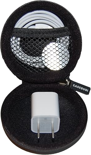 Miniatura 7 de Estuche de almacenamiento redondo para auriculares y cargador de teléfono con mosquetón  Nylon balístico negro