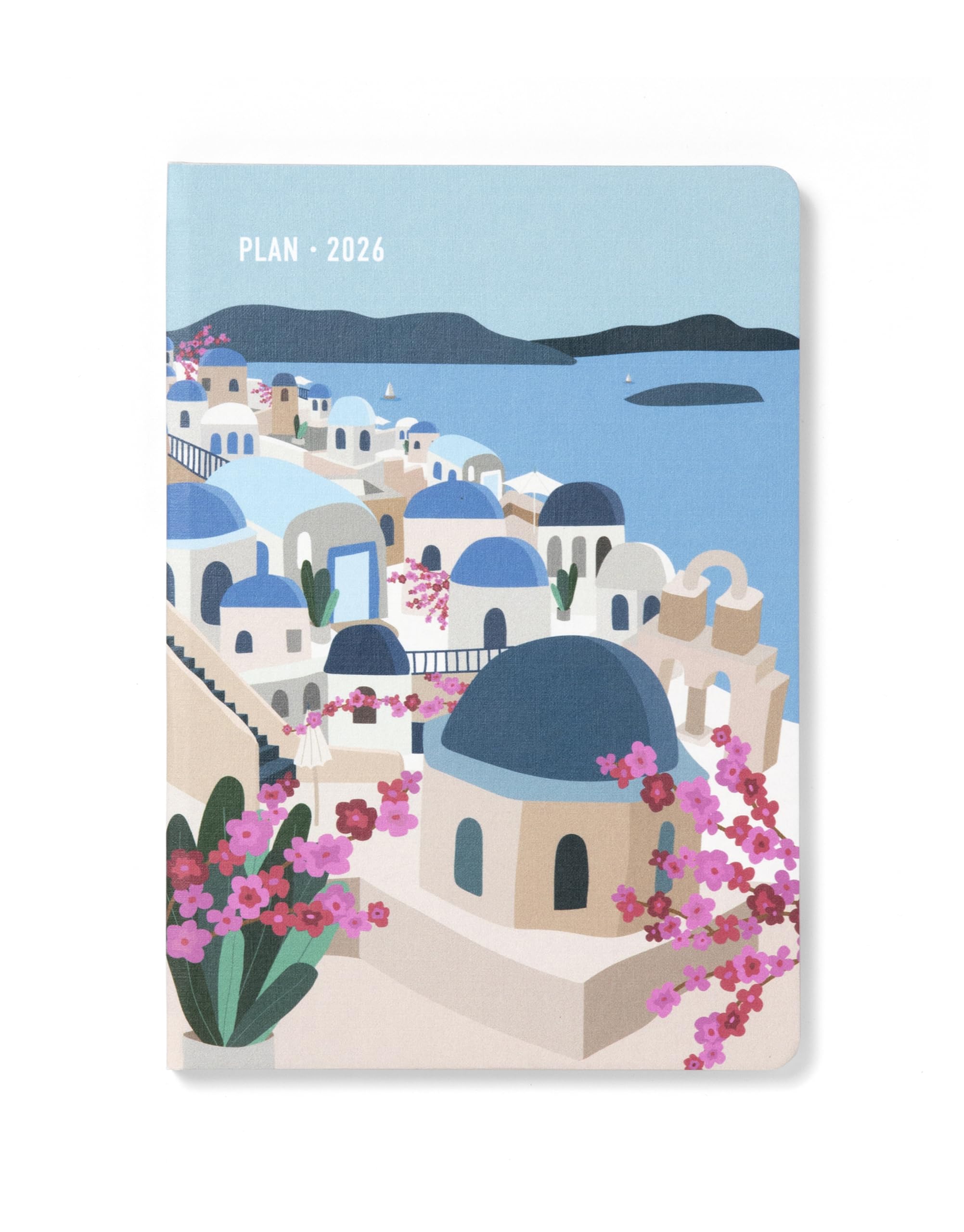 Letts of London Wanderlust A5 week to view 2026 diary - Santorini 26-082434