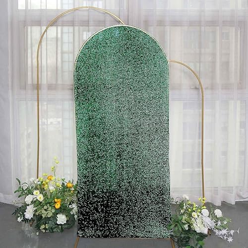 Efavormart - Cubierta de marco de fondo de 6 pies, color verde esmeralda brillante, ajuste de elastano, cubierta de arco de boda metálica brillante