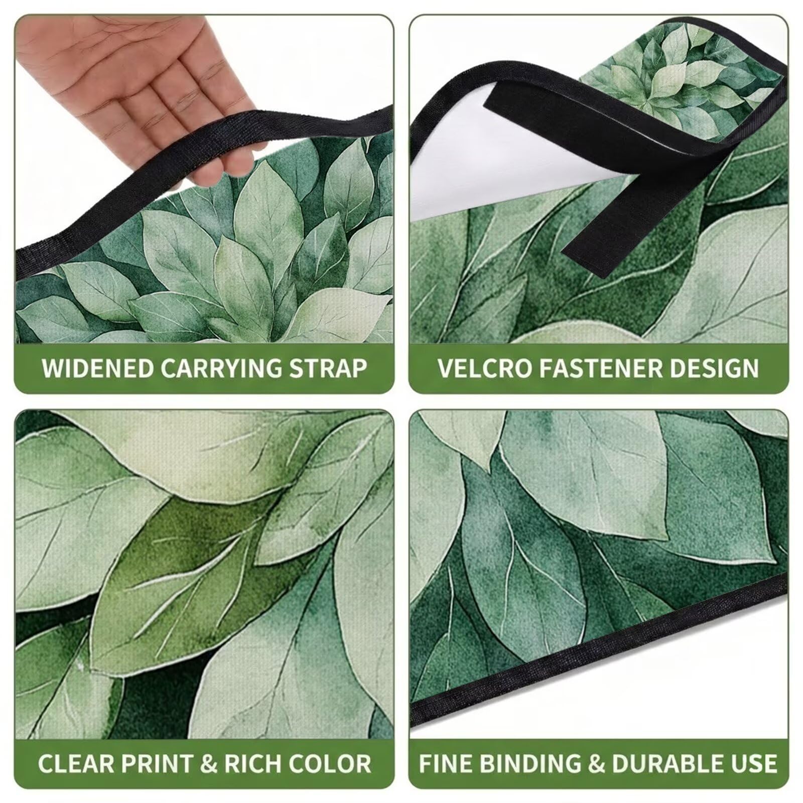 Couverture Pique Nique Grande 200x300cm,Outdoor Couverture Imperméable,Pliable Tapis de Plage Dos en PVC,Picnic Blanket pour Camping Accessoires,Jardin,Parc - Couleur œuf de Canard,Feuilles UZ-665