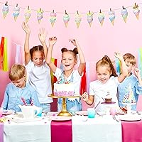 Vista 3 de Faccito 45 piezas de decoración de fiesta de helado para tablón de anuncios, Sundae cumpleaños, corte de papel, decoración de Sundae para aula