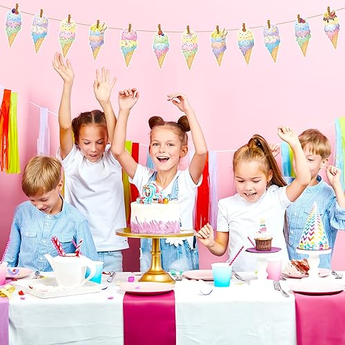 Miniatura 3 de Faccito 45 piezas de decoración de fiesta de helado para tablón de anuncios, Sundae cumpleaños, corte de papel, decoración de Sundae para aula,
