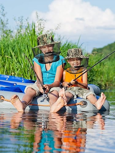 Miniatura 5 de 4 piezas de malla para cabeza de mosquito, gorra de mosquito, cubierta facial con cremallera, plegable, protección contra moscas, sombrero de red