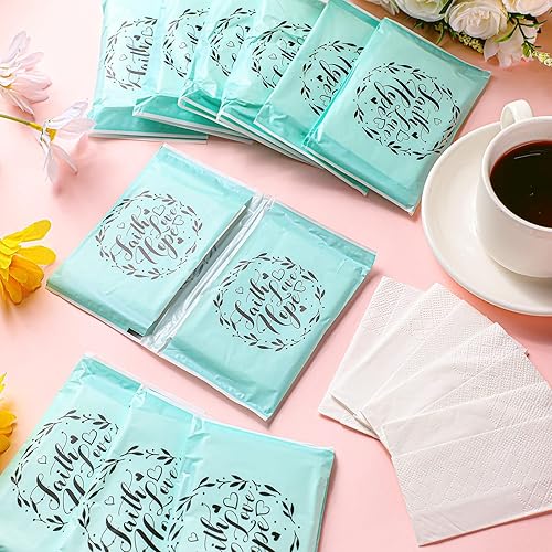 Miniatura 2 de Sinmoe Paquete de 60 pañuelos de viaje motivacionales para el rostro, lágrimas felices, 3 capas, mini pañuelos de bolsillo inspiradores, regalos de