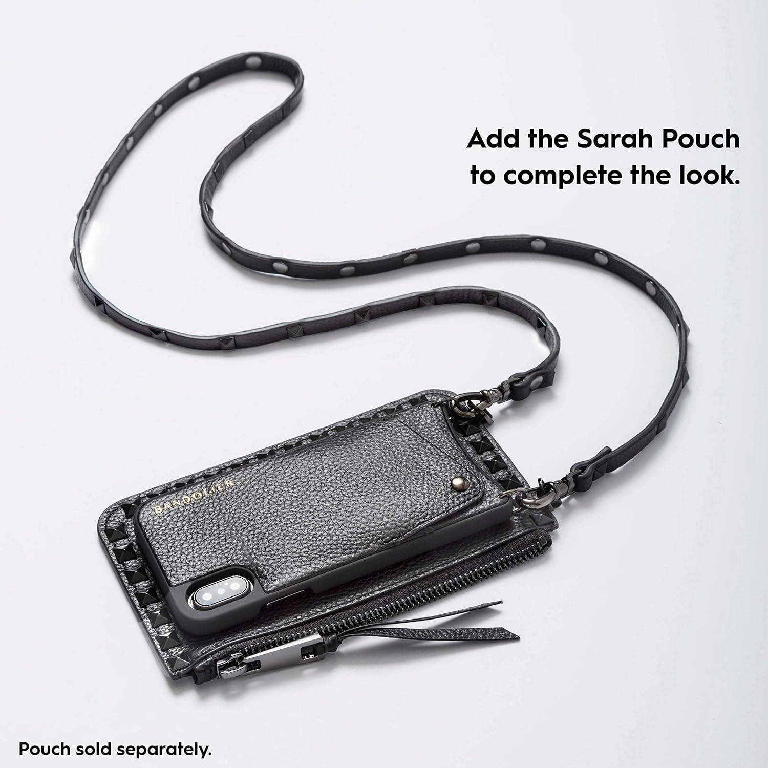 Big Sale Bandolier Sarah Crossbody Phone Case and Wallet - Black Leather with Pewter Detail - for iPhone 8 Plus, 7 Plus, 6 Plus, 6s Plus Hottest Sales Bandolier Sarah Crossbody Phone Case and Wallet - Black Leather with Pewter Detail - for iPhone 8 Plus, 7 Plus, 6 Plus, 6s Plus
