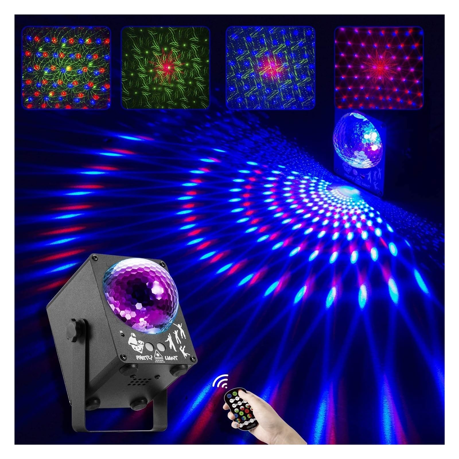 Kula dyskotekowa oświetlenie sceniczne RGB DJ Strobe 60 efekty LED światło z aktywowanym dźwiękiem na dekoracje przyjęcie urodzinowe projektor Na imprezy i do klubów