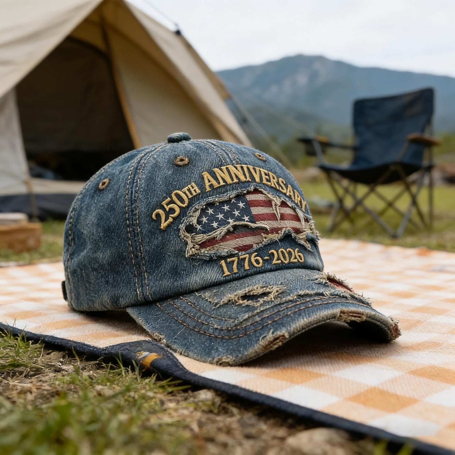 US 250th Anniversary Celebration Casual Hat, Cool Washed Distressed Adjustable 1776-2026 Patriotic Baseball Cap for Men Women - Image 7