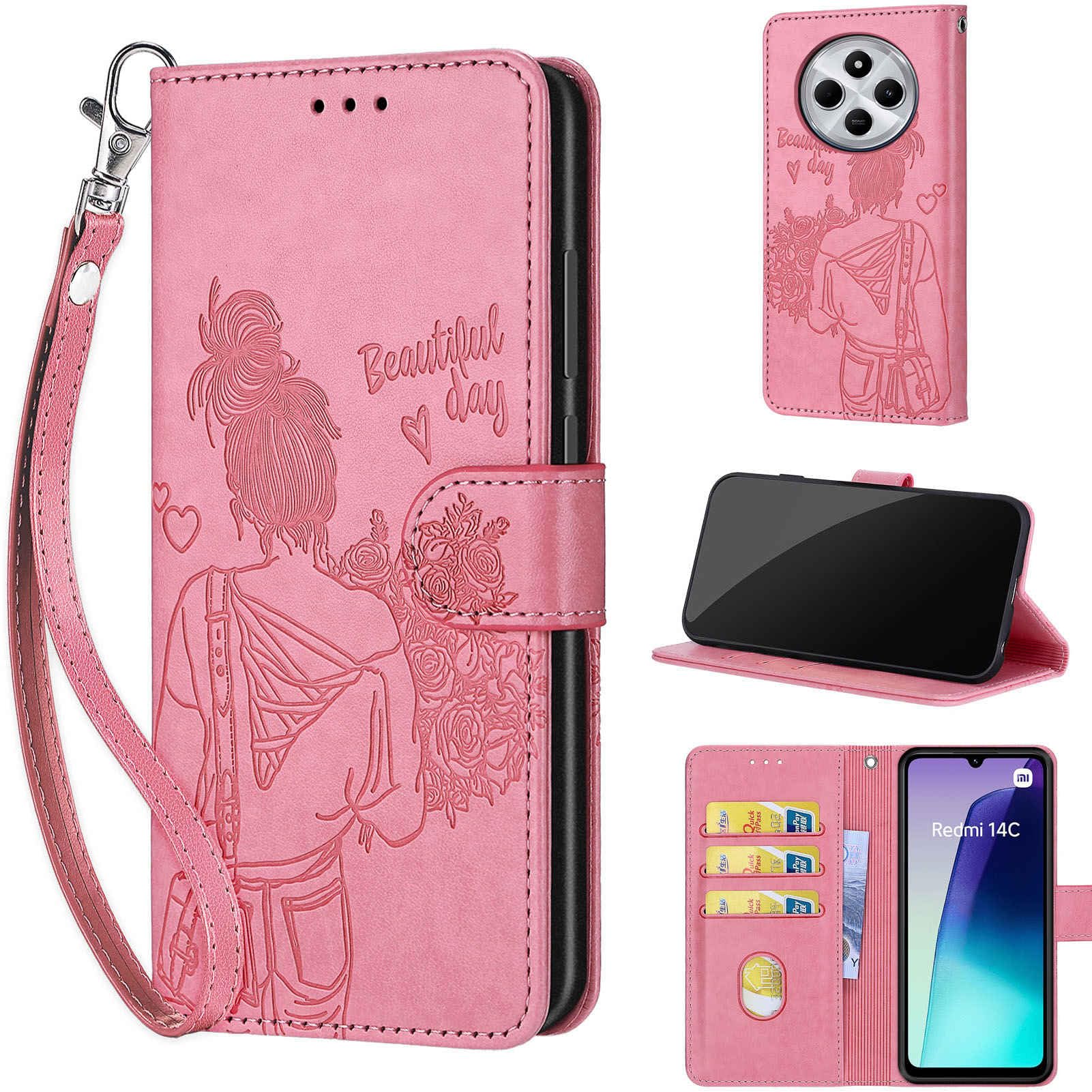 Cover per Xiaomi Redmi 14C Case Premium PU Custodia a