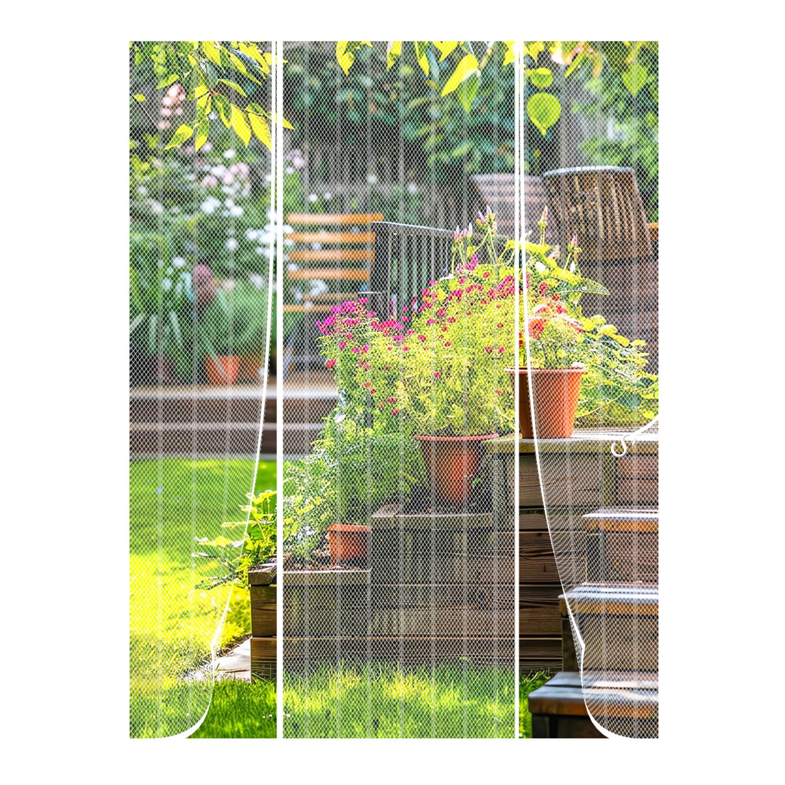 Magnetic Fly Screen Door 190(48-94-48 x260cm Magnetic Door Curtain for Double Doors, Anti Mosquito Mesh Curtain, Shut Automatically Side Opening Fly Screens, for Patio Door, Sliding Door — image 1