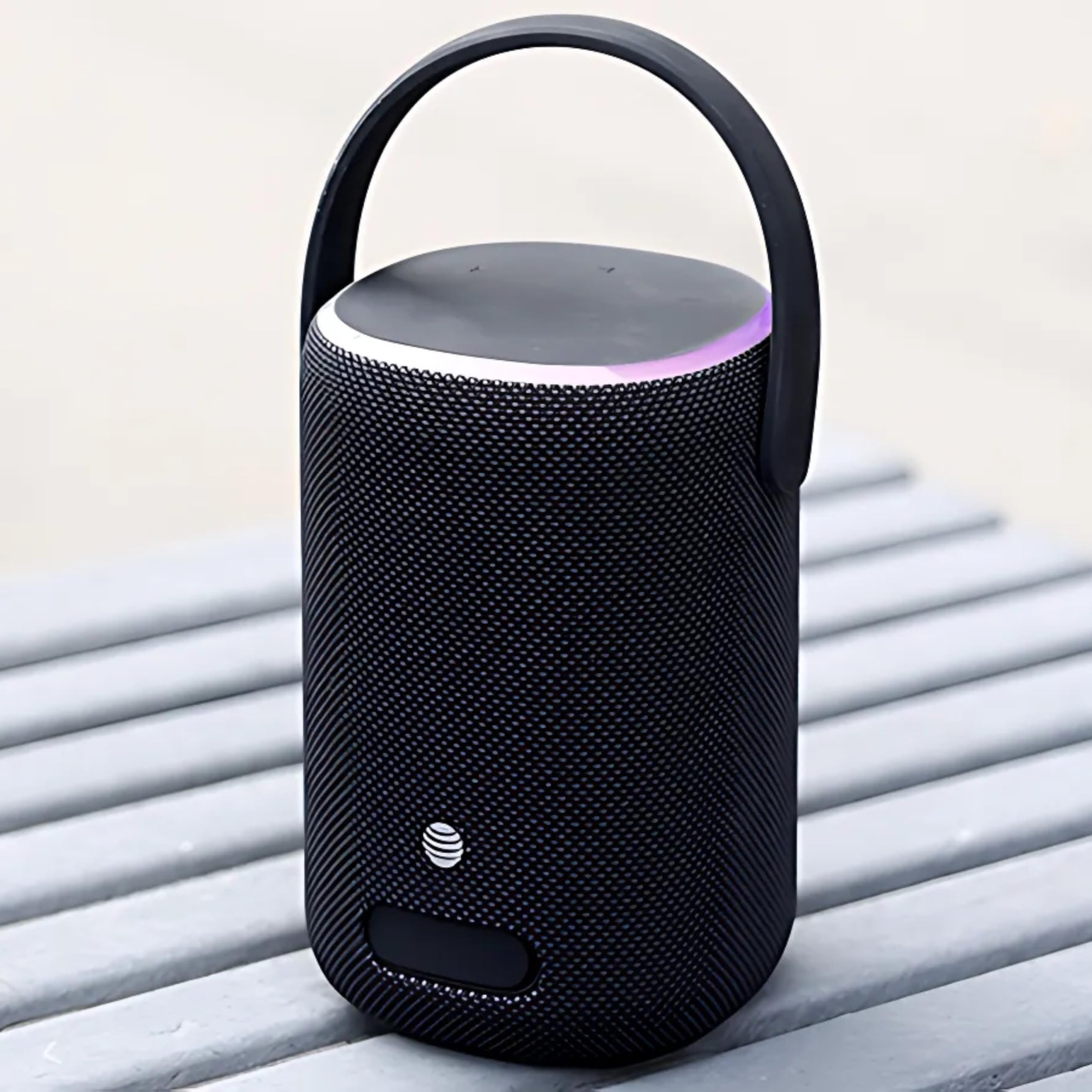 AT T Essentials 50W Bluetooth Speaker Handsfree Portable Wireless Speaker with Rich Bass LED Lights 16H Battery IPX5