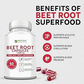 Beet Root Capsules - 1200mg Per Serving - 60 Beet Root Powder Capsules - Beetroot Powder Supports Blood Pressure, Athletic Performance, Digestive, Immune System (Pure, Non-GMO & Gluten Free