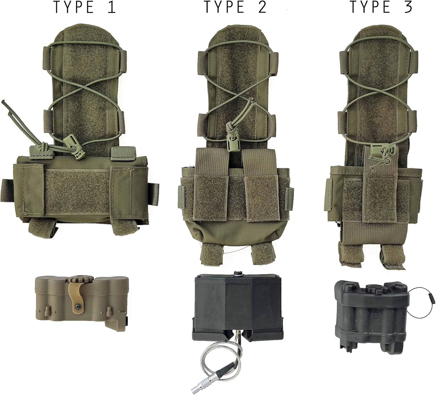 NVG Battery Case & Counterweight Pouch + Cable Management System for Tactical Helmets