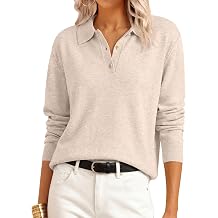 ANRABESS Sweaters for Women Polo Collared Knit Long Sleeve Pullover