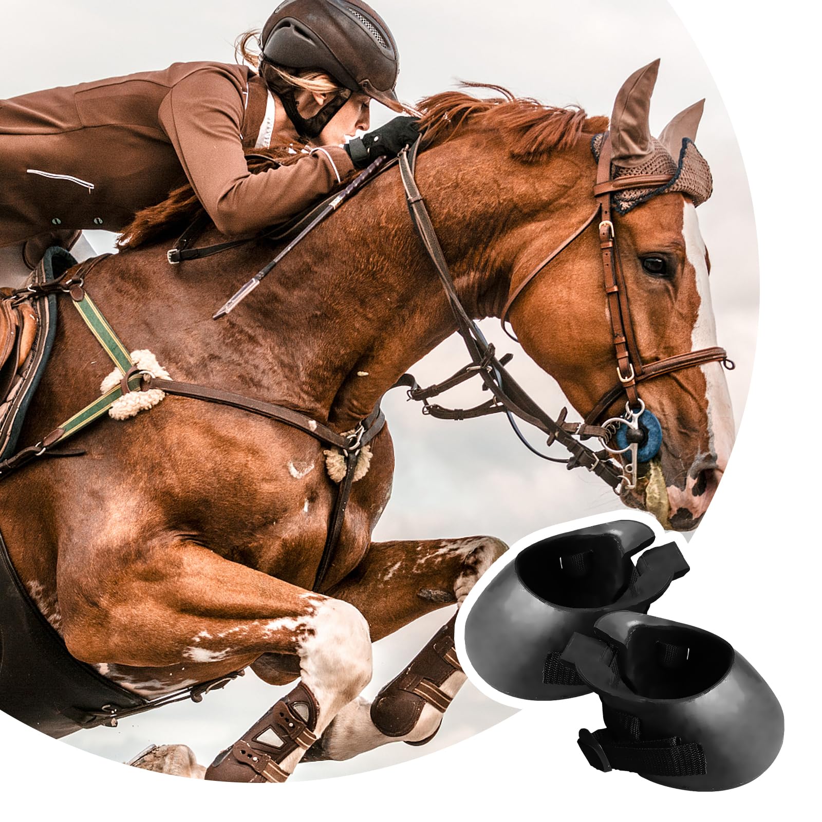 1 Paire Bottes de Sabots de Chevaux, Bottes de Protection des Sabots pour Chevaux, Sabots Caoutchouc pour Sabot Blessés, Conçus pour Protection Antidérapante et Soutien en Cas de Blessure (M)