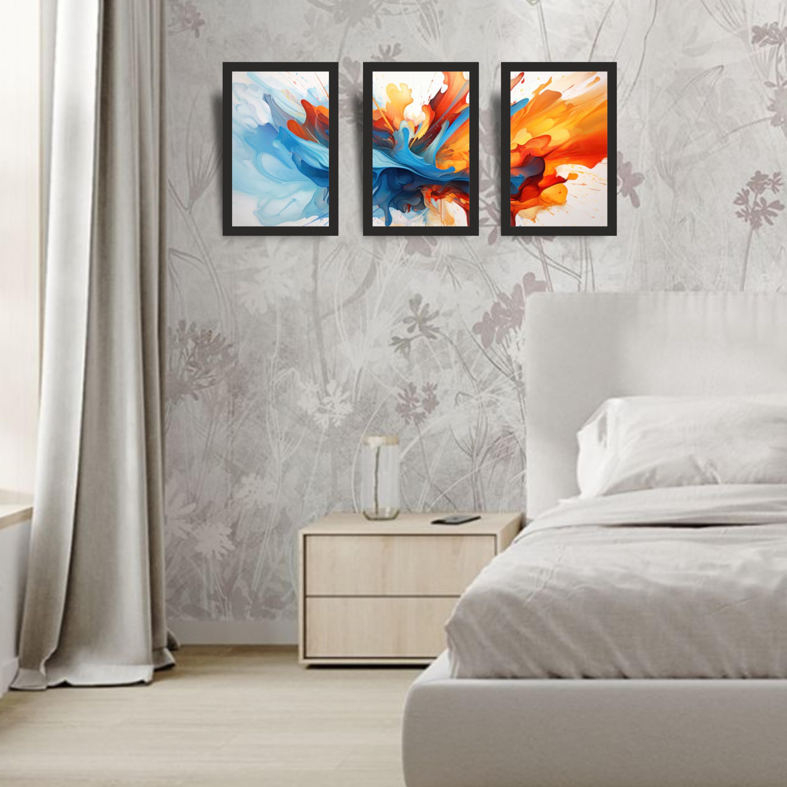 Fluid Splash Abstract Wall Art Set of 3