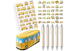 57 Piece School Bus Stationery Gift Set for Kids