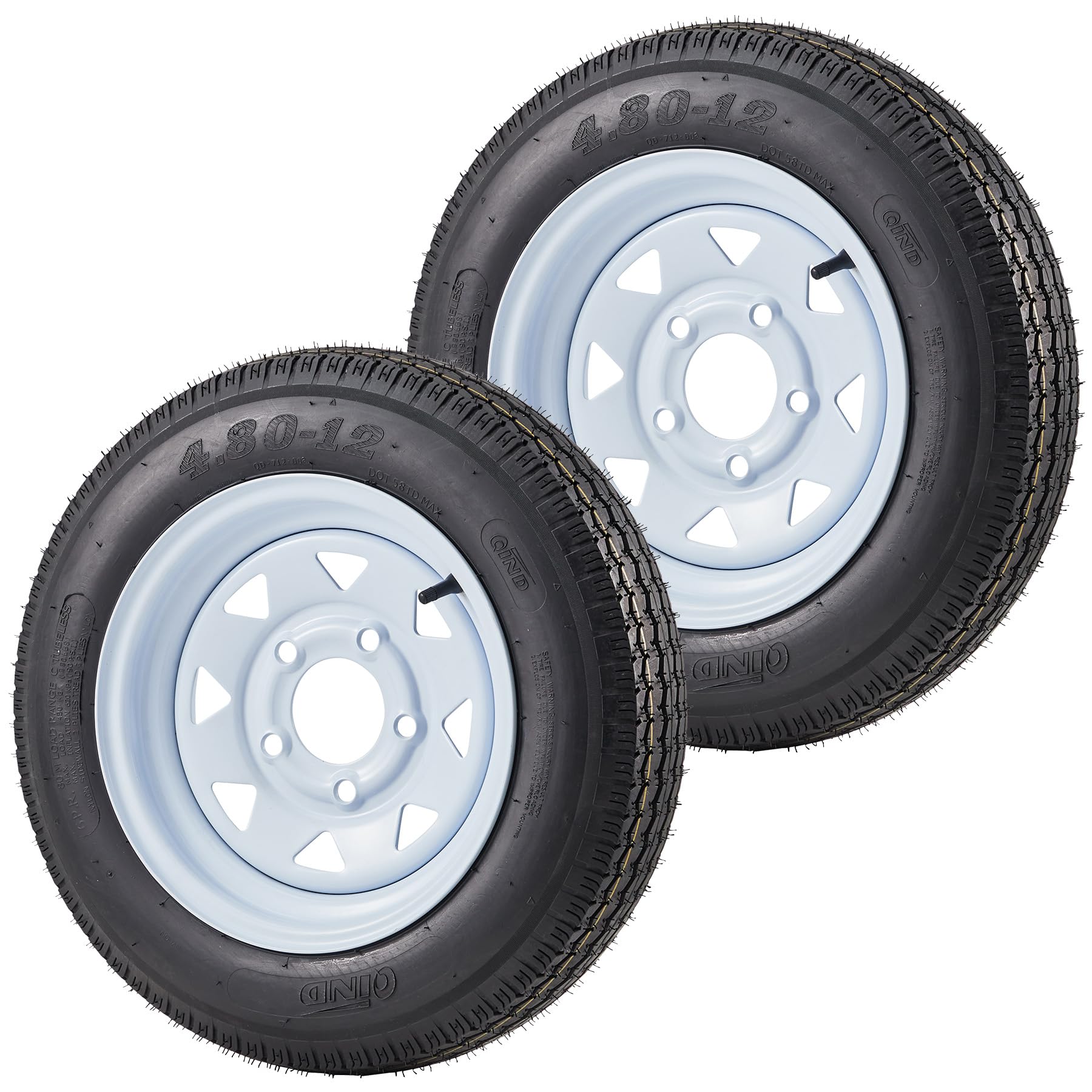 Garvee 2 Pack 4.80-12 Trailer Tires with 12 inch Rims
