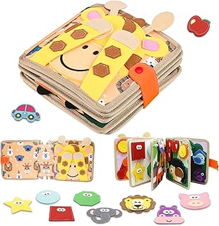 Nokwocy Busy Board from 1 Year, Employment Book for Toddlers, DIY Felt Activity Book, 3D Activities Fabric Picture Book, Preschool Learning Toy, Activity Book with Life Skills (REH)