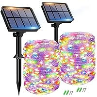 btfarm 2 Pacchi Luci Solari Esterno, 15+2M 150LED Catena Luminosa Esterno Solare