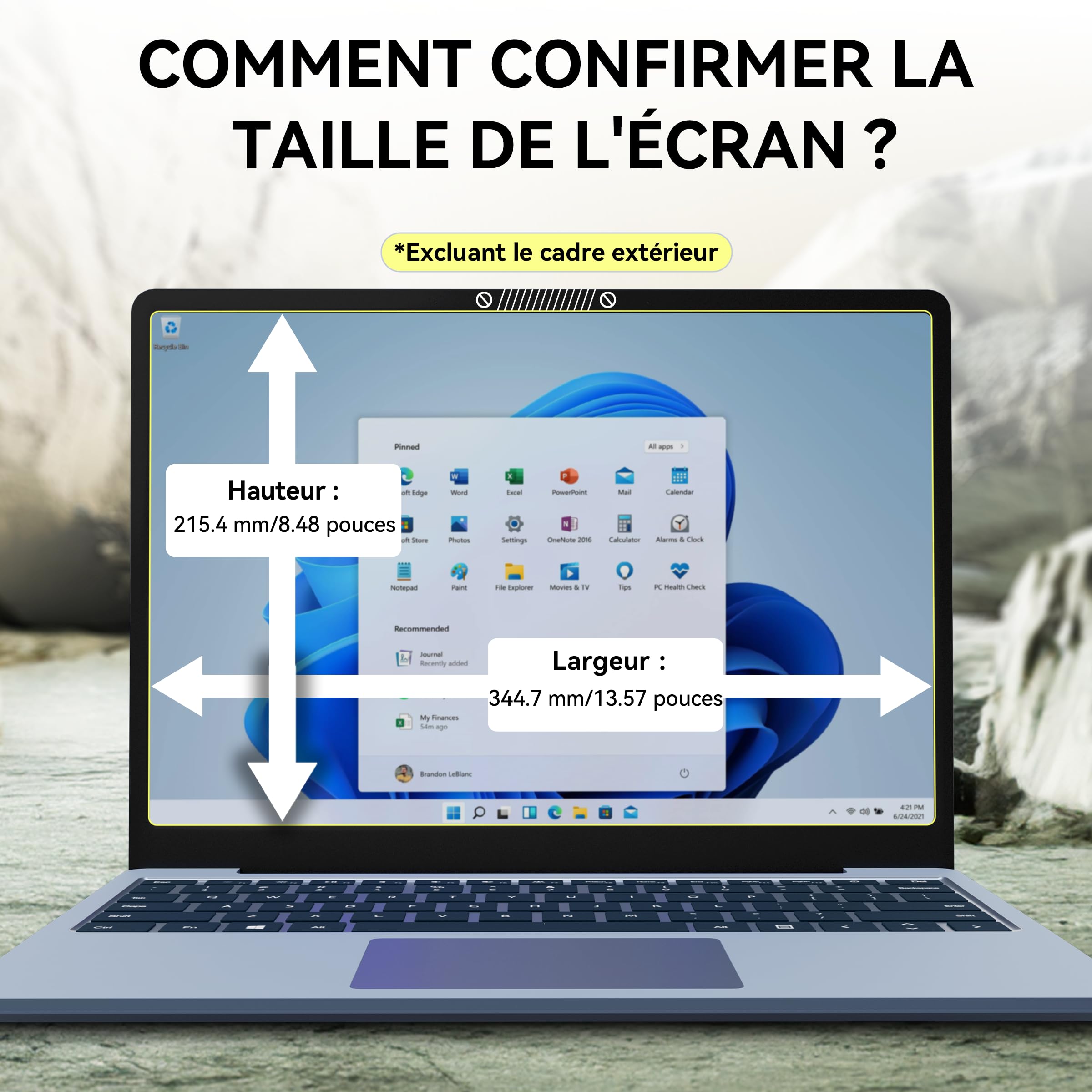 Magnétique Filtre de Confidentialité 16 Pouces 16:10 pour Ordinateur Portable HP Dell Acer Lenovo Thinkpad Envy Anti-Lumière Bleue