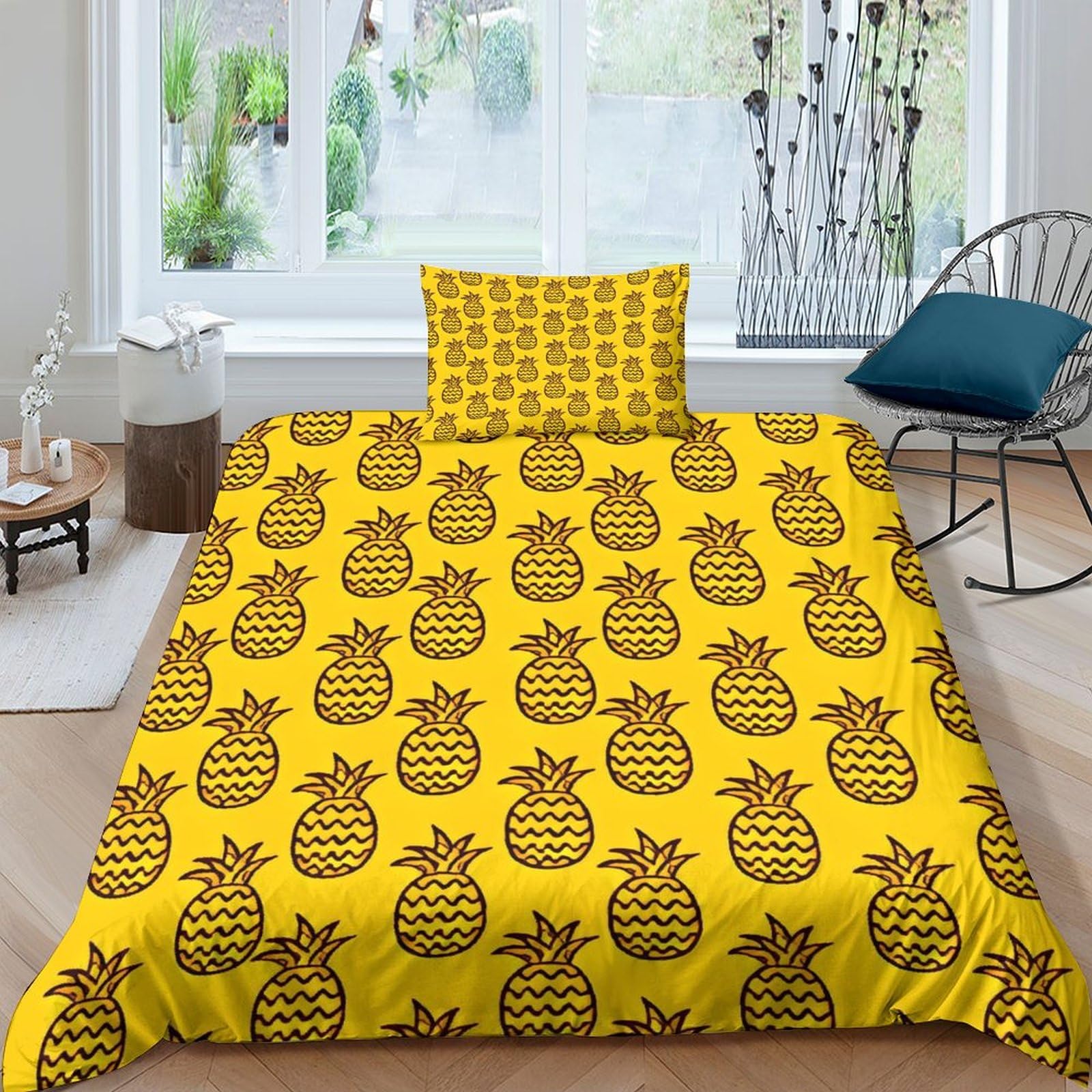 Housse de couette fruit exotique 3D imprimé avec fermeture éclair microfibre
