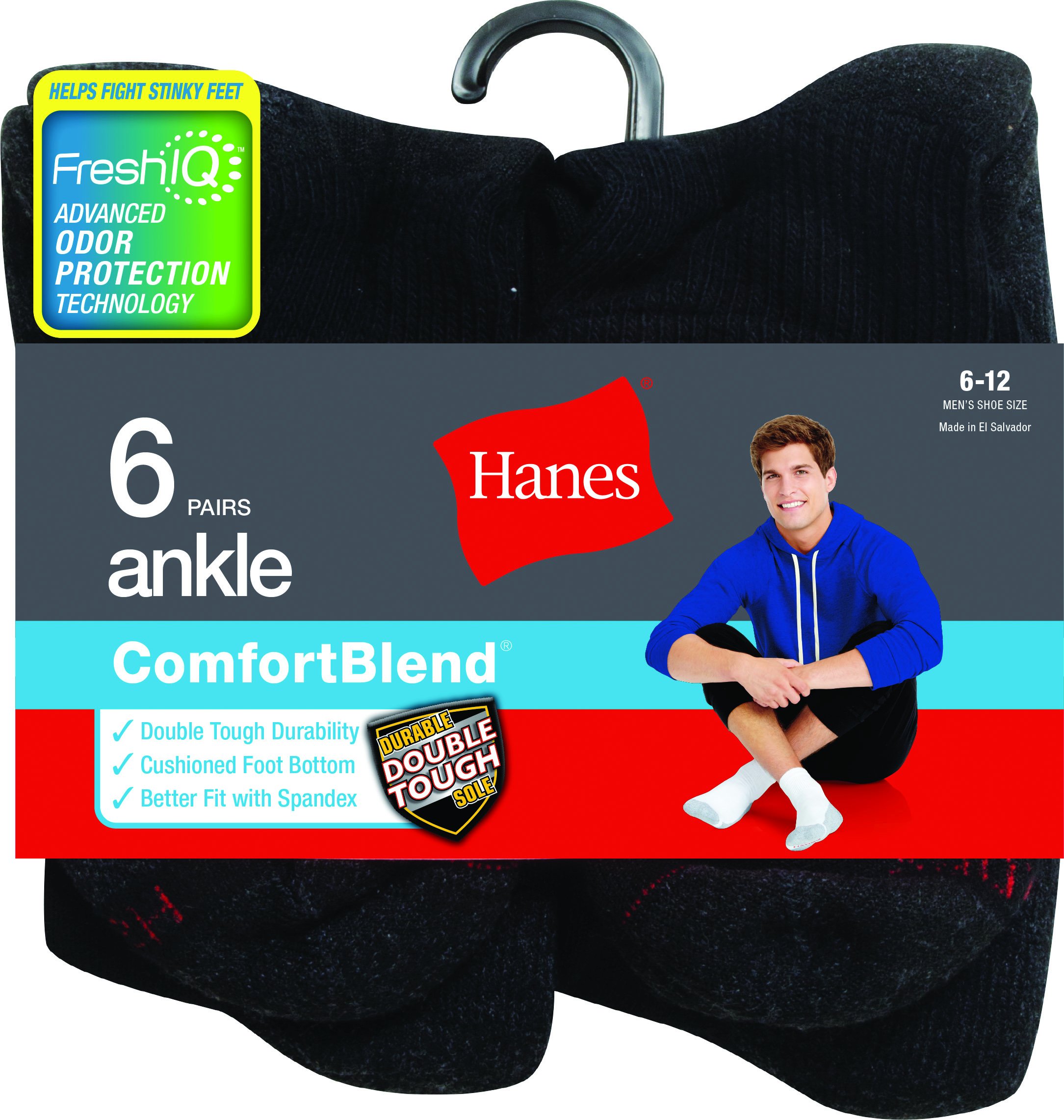 Hanes Calcetines tobilleros para hombre