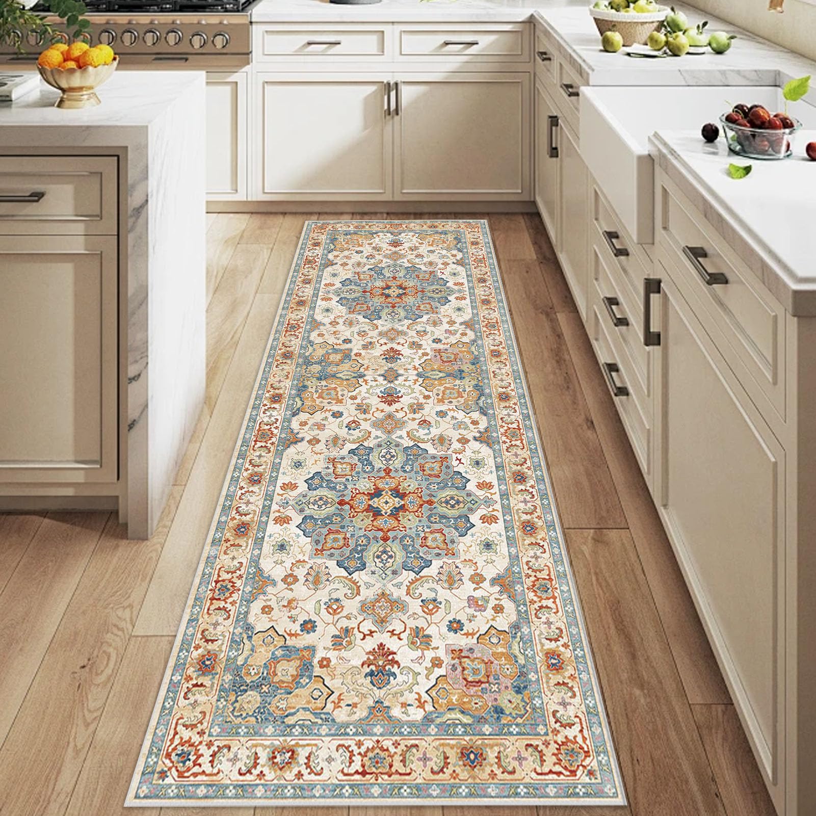 Alfombra de pasillo lavable que no se mueve: tapete de cocina suave de 40x220 cm