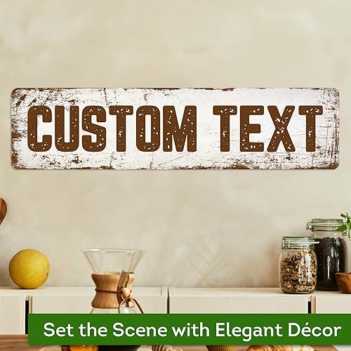 Miniatura 4 de My Sign Center - Letrero personalizado, 11 colores de fuente, 13 estilos de fuente, 4 opciones de agujero, 22 tamaños, 6 x 24 pulgadas, sin óxido,