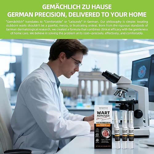 Miniatura 7 de Gemächlich Zu Hause Líquido removedor de verrugas con 17% de ácido salicílico, removedor de verrugas OTC para verrugas comunes y plantares en manos