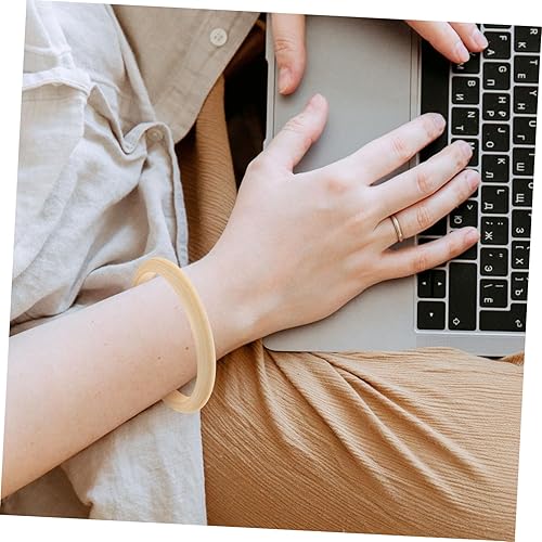 Miniatura 3 de EXCEART Pulsera de madera con medallón hecha a mano, pulseras de bricolaje, pulseras artesanales, anillos de madera para manualidades, pulseras de