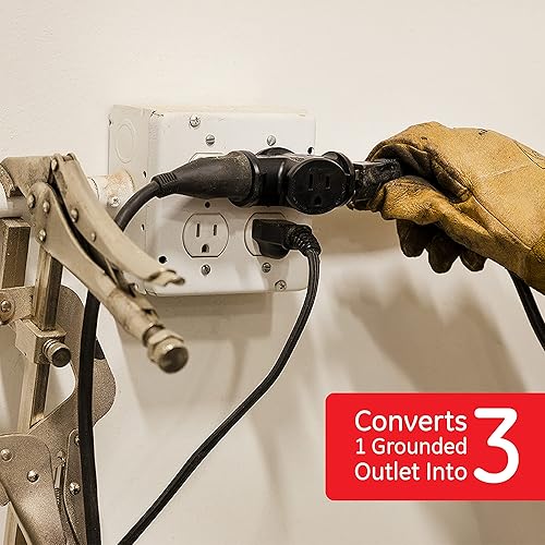 Miniatura 7 de Extensión de cable de alimentación y extensor GE de 3 salidas en forma de T