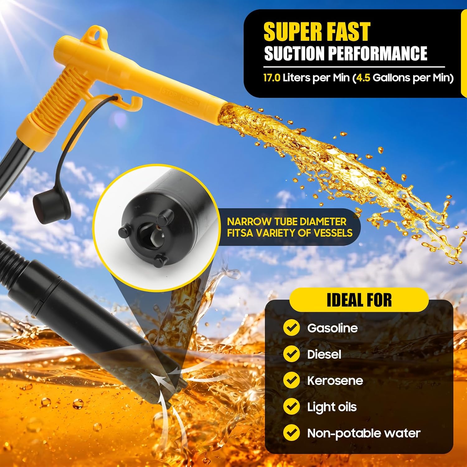 4.5GPM Cordless fuel transfer pump with auto stop (Bare tool)