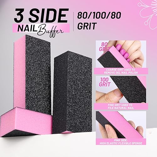 Miniatura 2 de FANDAMEI Limas y limas de uñas, kit de cuidado de uñas, juego de herramientas para cutículas de uñas, herramientas de manicura, lima de uñas, bloque