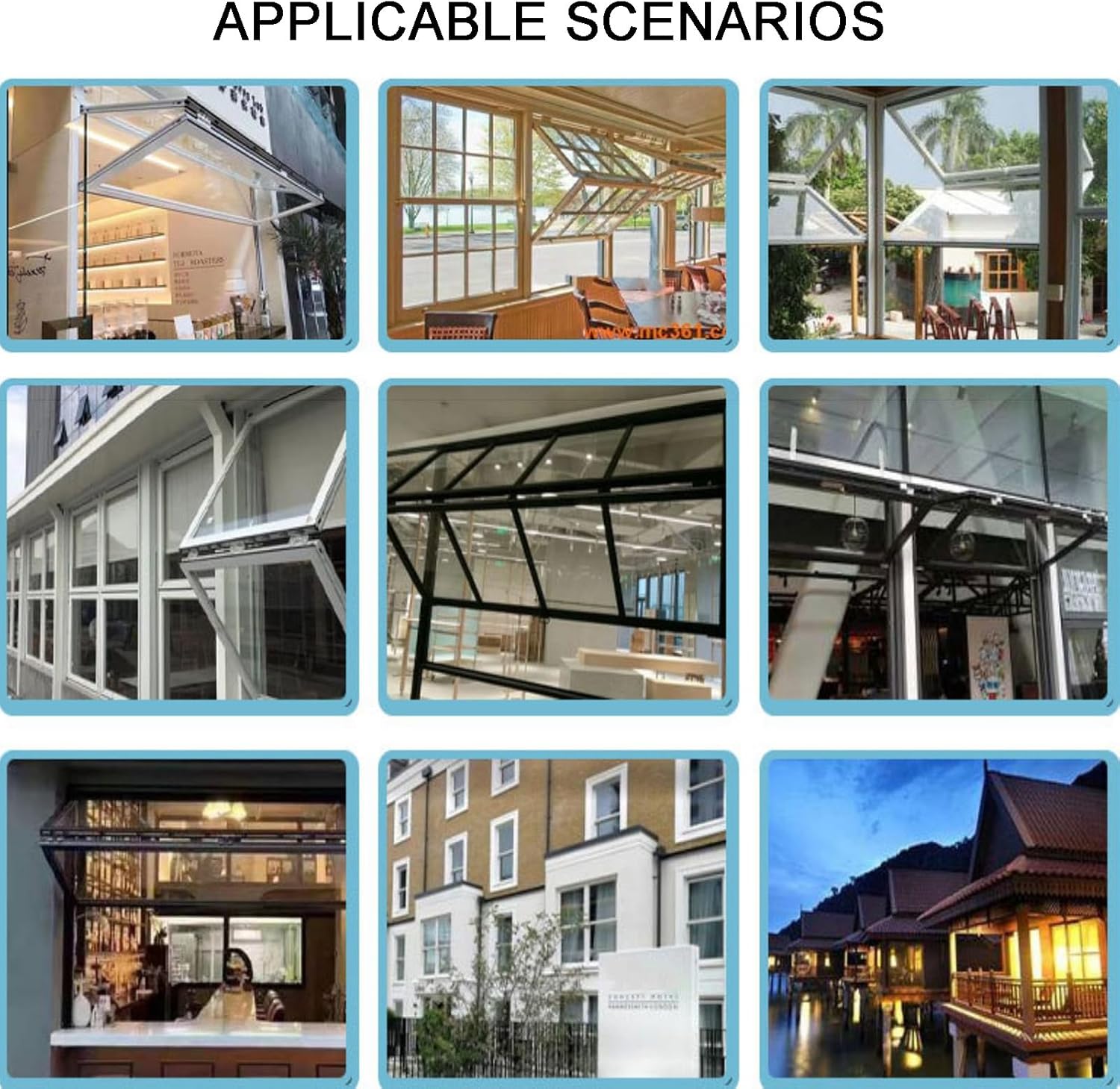 Aluminum Alloy Food Truck Service, Coffee Shop Concession Stand Window with 5mm Tempered Glass, Upper Lower Folding Window with Locking Handle