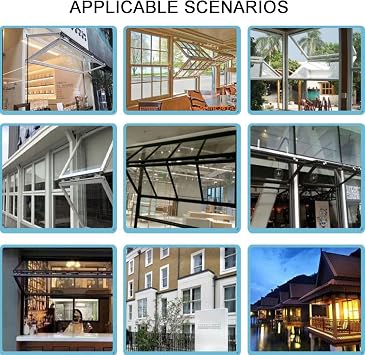 Aluminum Alloy Food Truck Service, Coffee Shop Concession Stand Window with 5mm Tempered Glass, Upper Lower Folding Window with Locking Handle